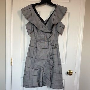 Elegant Plaid Ruffle Dress